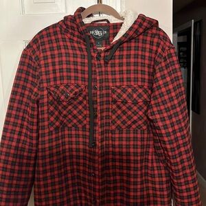 Men’s Brooklyn standard size, small plaid, Sherpa lined